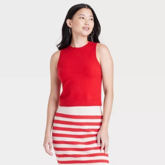 a new day Tops - Crewneck Cozy Knit Pullover Sweater Tank A New Day Target Red